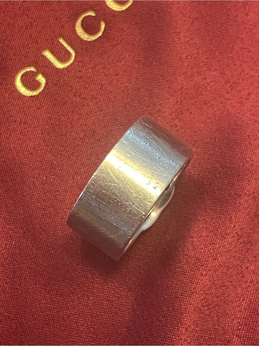 GUCCI~Interlocking G Sterling Silver Ag925 Ring - Picture 2 of 9